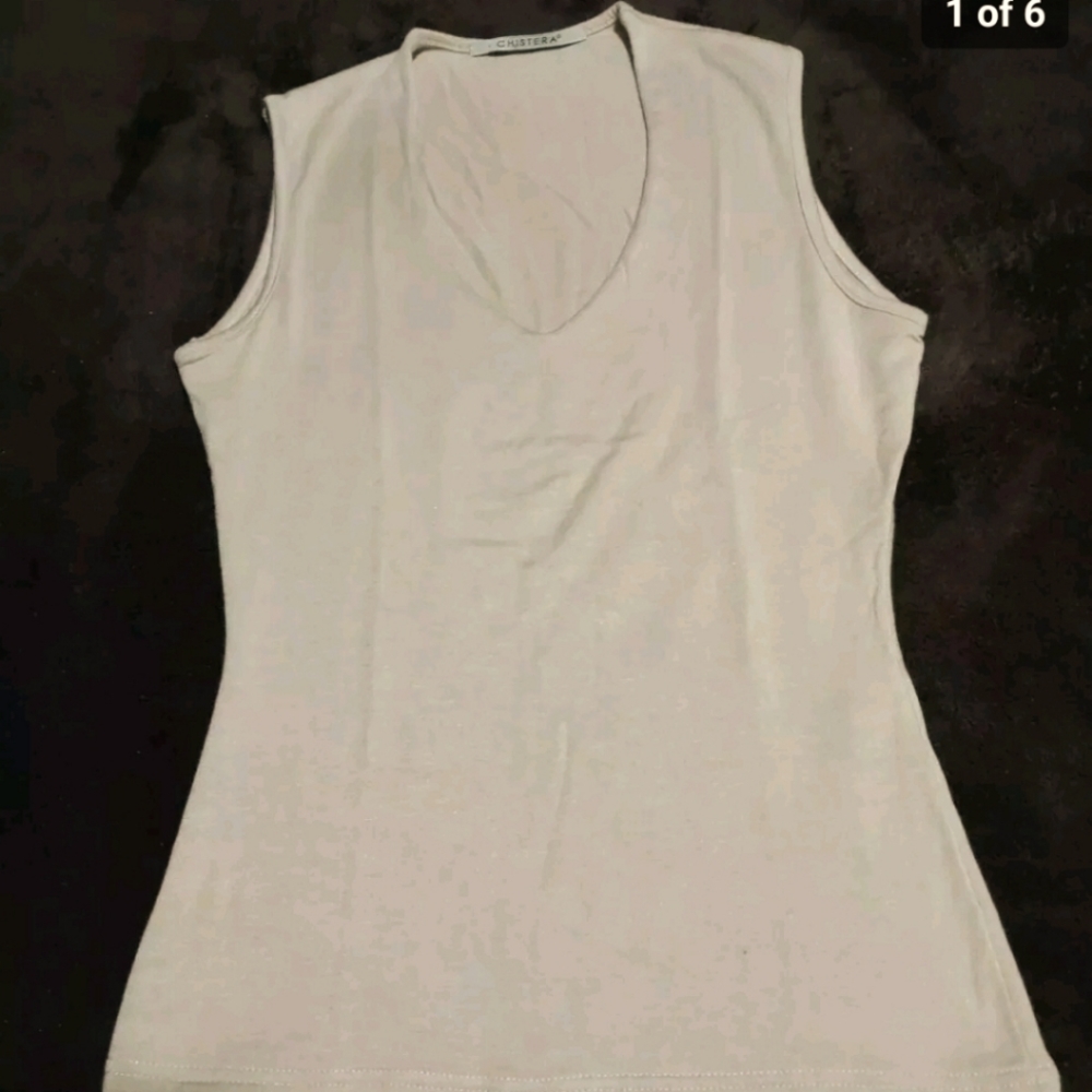 CHISTERA Beige stretch V neck camisol